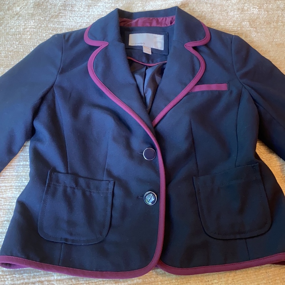 Navy blue and purple outline professional jacket